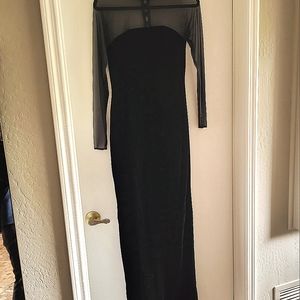 Vintage black velvet full length gown
